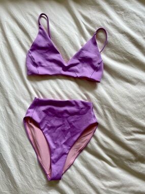 Left On Friday Purple High-Waisted Bikini Swimsuit
